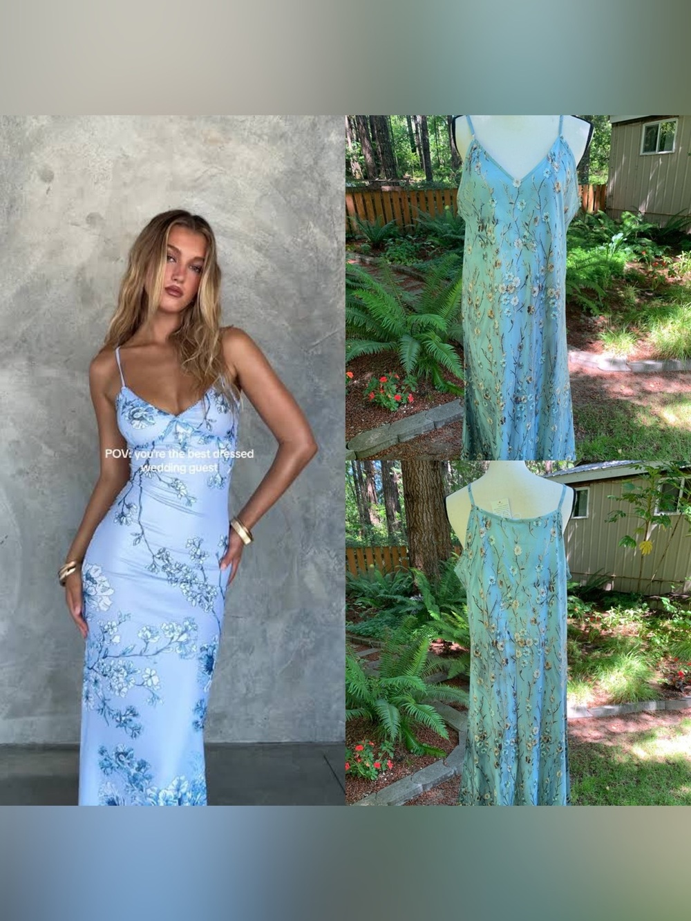Light Blue Floral Maxi Dress